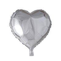 Folieballon  - hjerteformet 45 cm - sølv